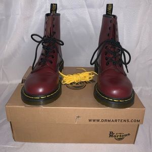 Maroon Doc Martens. Worn once